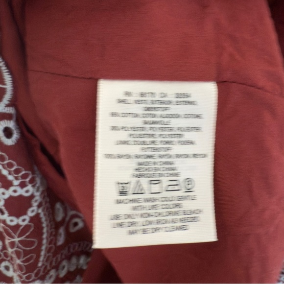 Anthropologie Feather Bone Burgundy & White Mini Dress XS - Picture 6 of 7